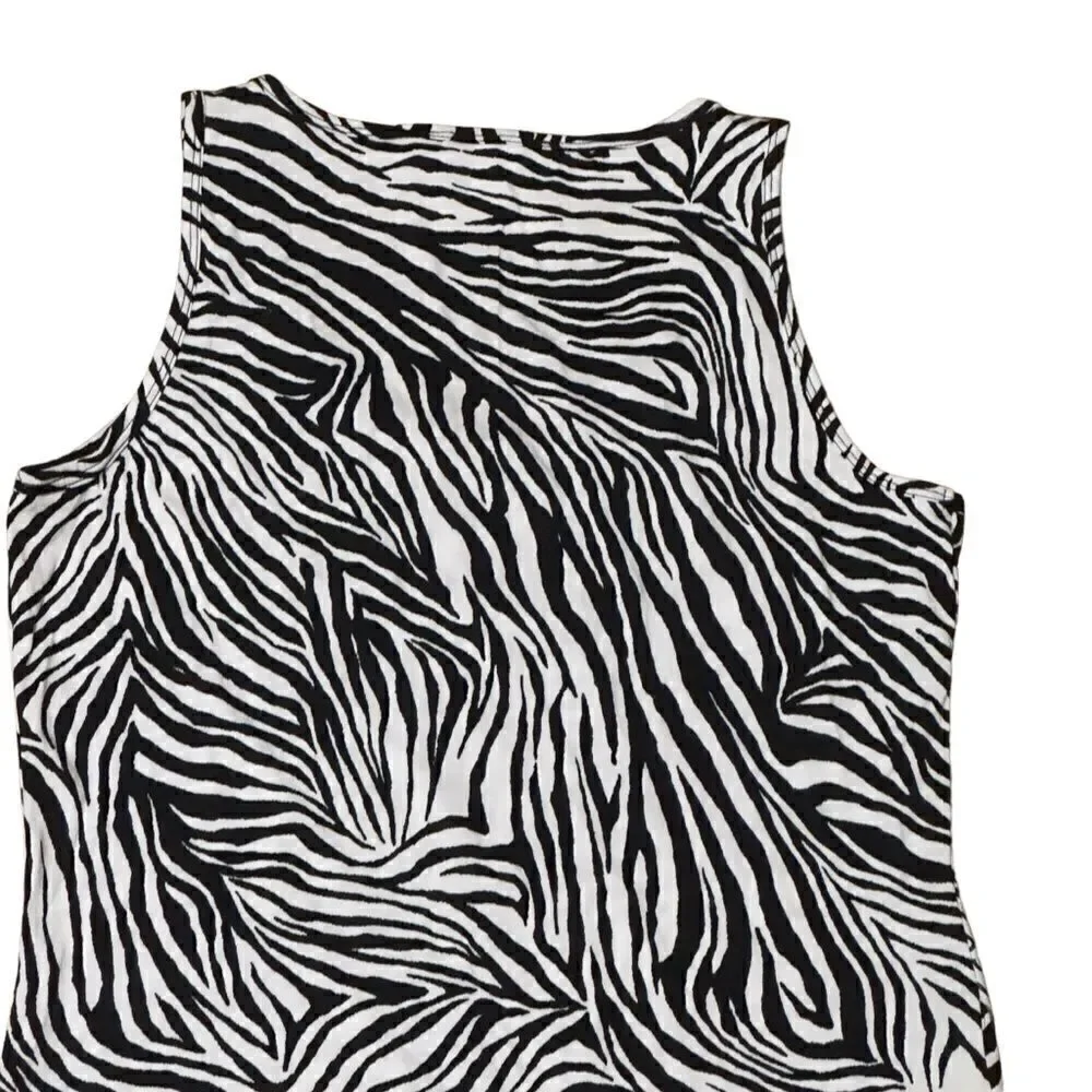 MICHAEL Michael Kors Black & White Zebra Sleeveless Jersey Dress MEDIUM - Picture 3 of 14